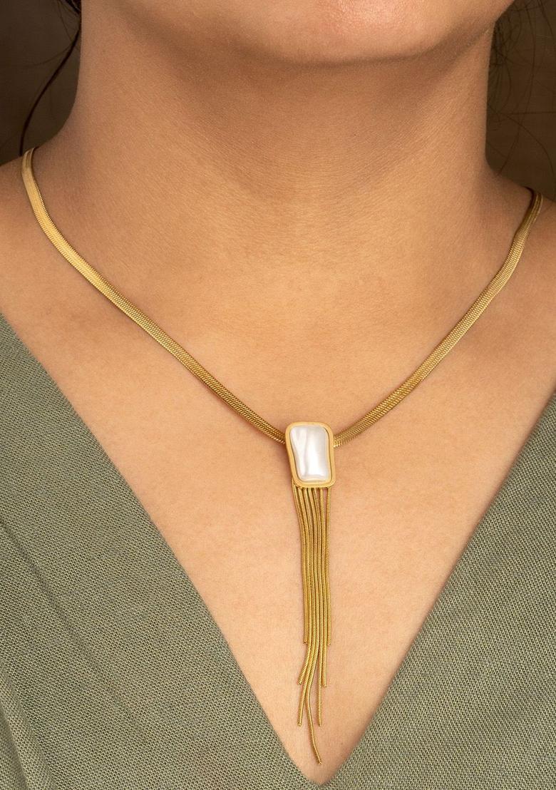 Golden Alloy Pendant - Indya