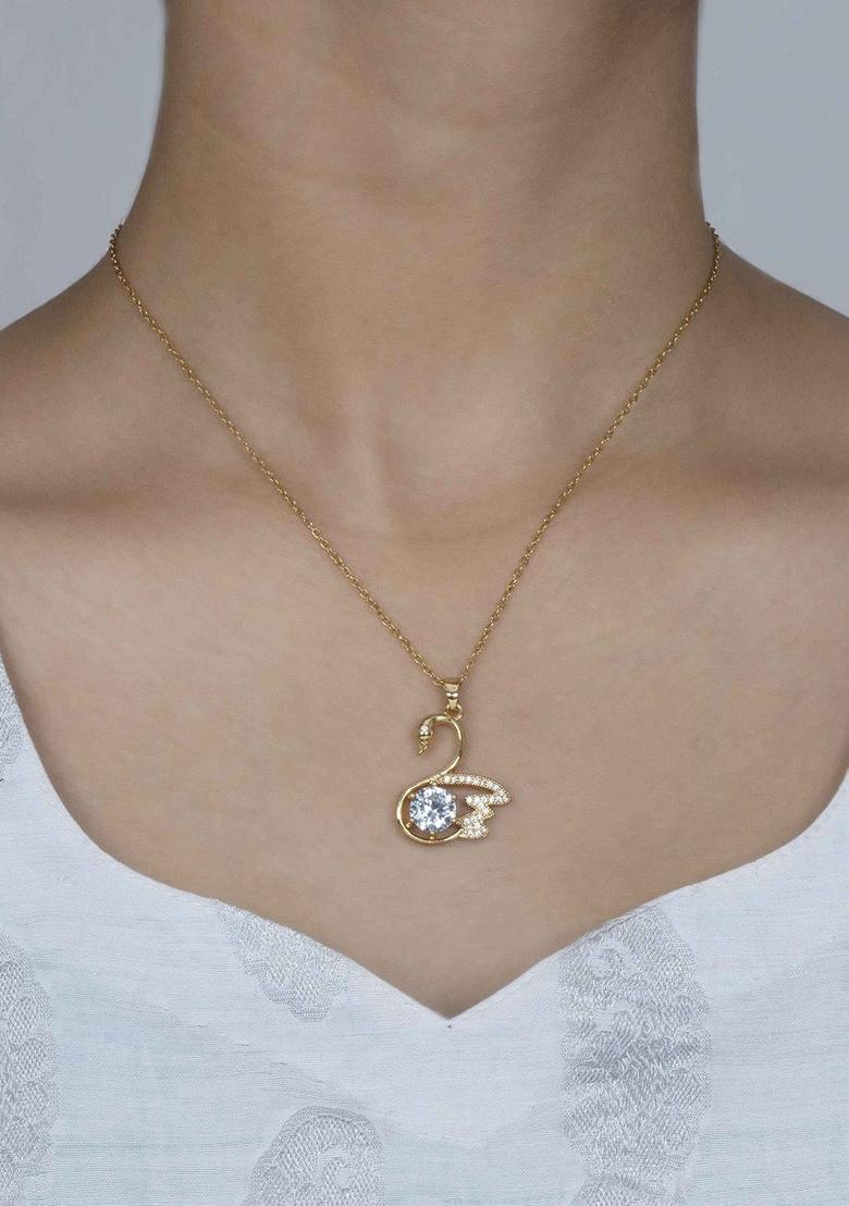 Golden Alloy Pendant - Indya