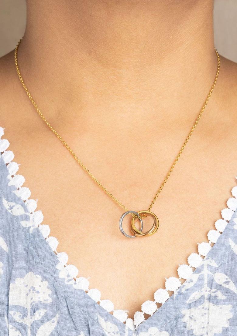 Golden Alloy Pendant - Indya