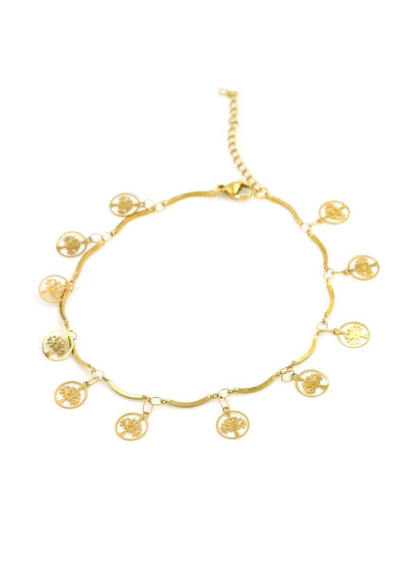 Golden Alloy Anklet - Indya