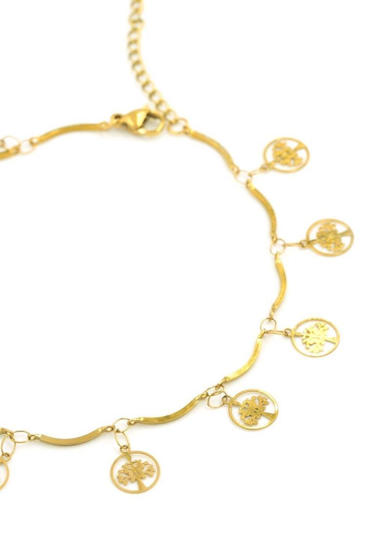 Golden Alloy Anklet - Indya