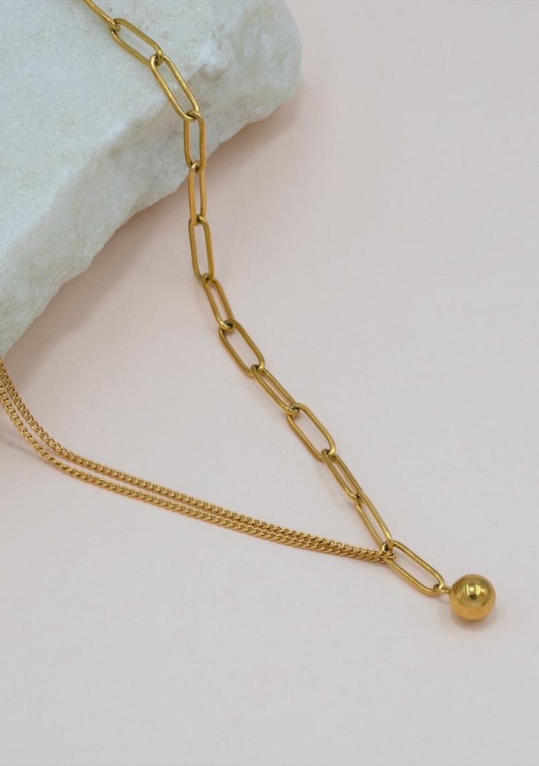 Golden Alloy Pendant - Indya