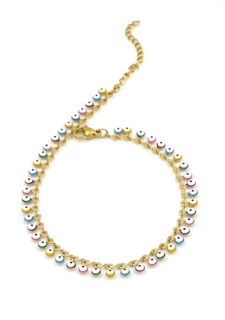 Golden Alloy Anklet - Indya