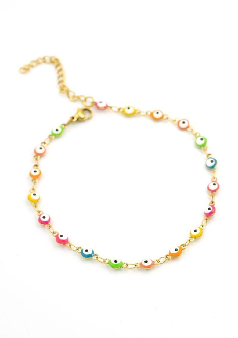 Golden Alloy Anklet - Indya