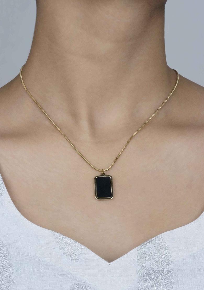 Golden Alloy Pendant - Indya