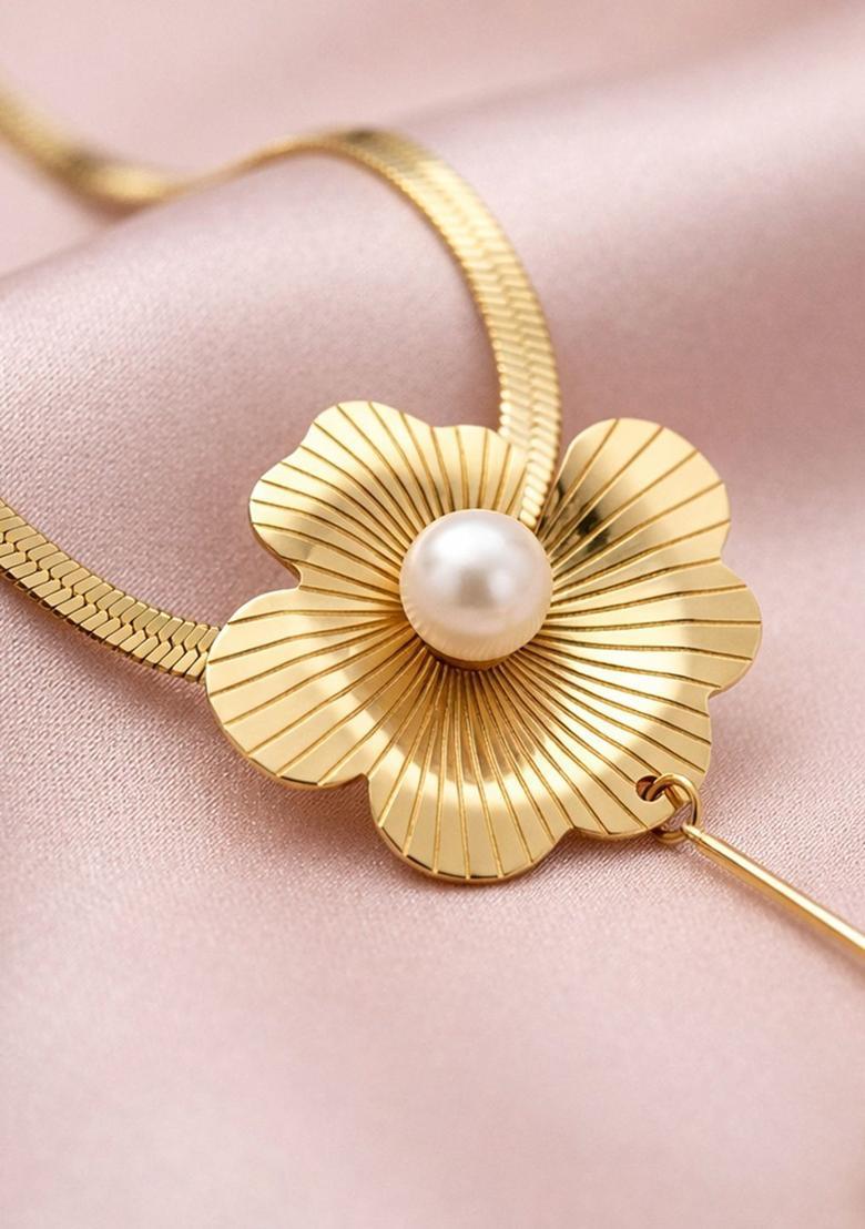 Golden Alloy Pendant - Indya