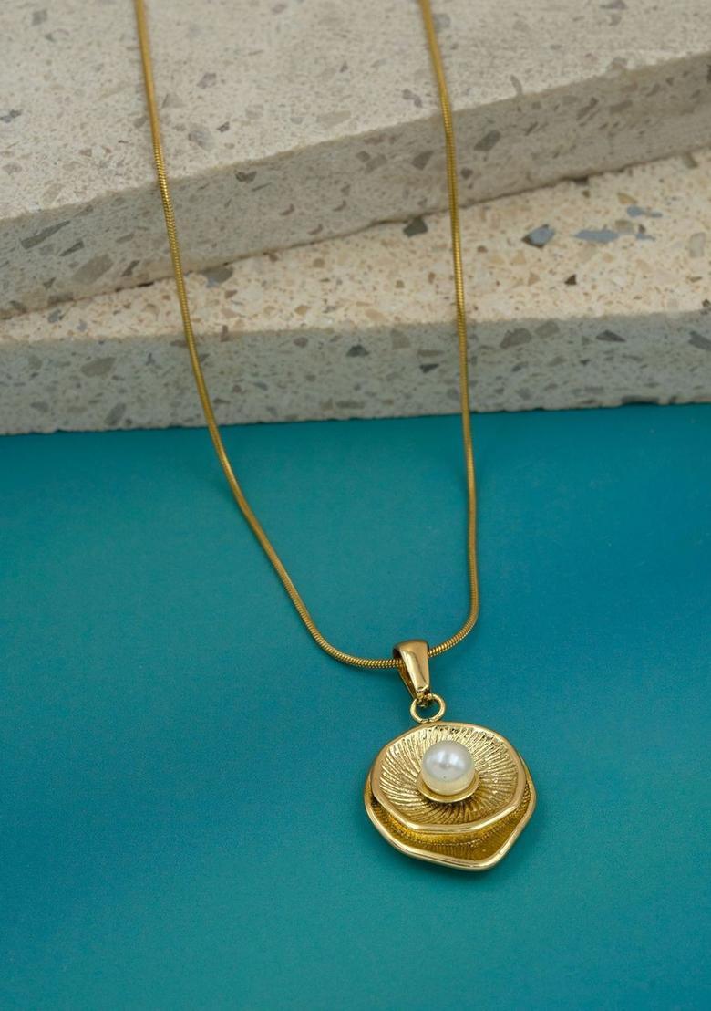 Golden Alloy Pendant - Indya