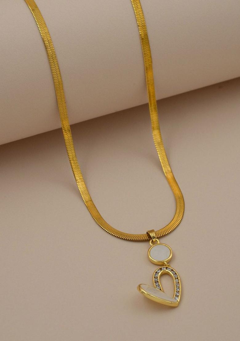Golden Alloy Pendant - Indya