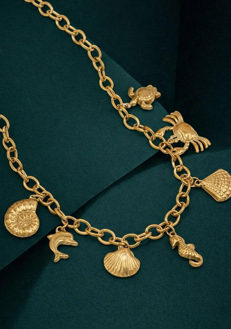 Golden Alloy Pendant - Indya