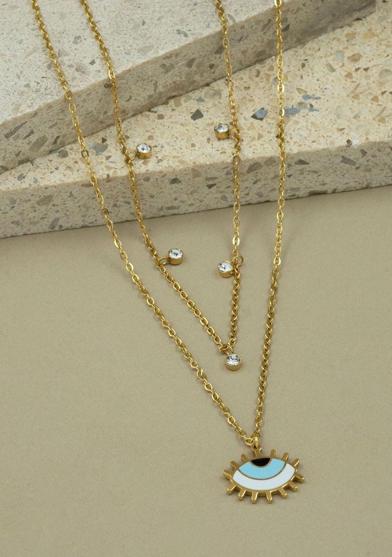 Golden Alloy Pendant - Indya