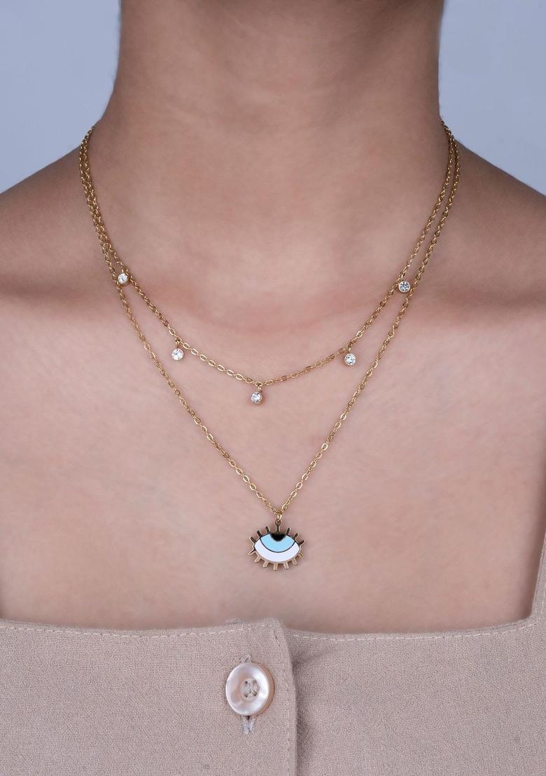 Golden Alloy Pendant - Indya