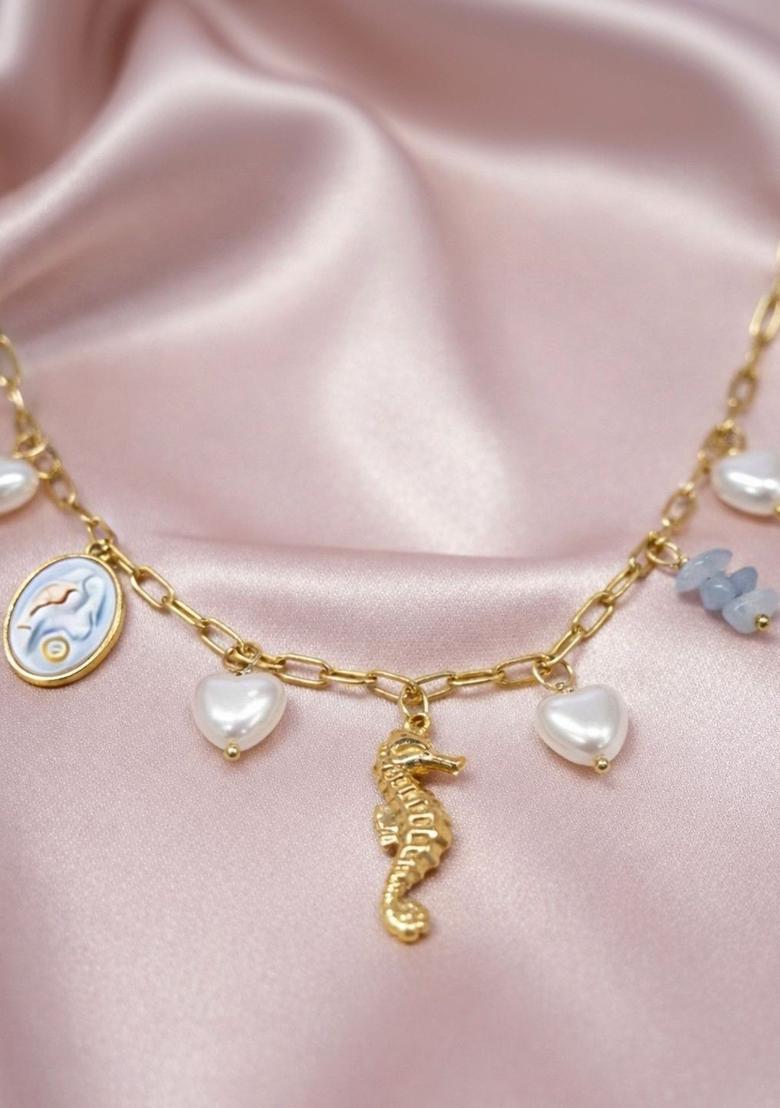 Golden Alloy Pendant - Indya