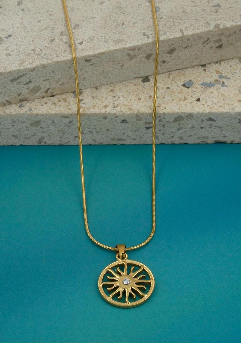 Golden Alloy Pendant - Indya