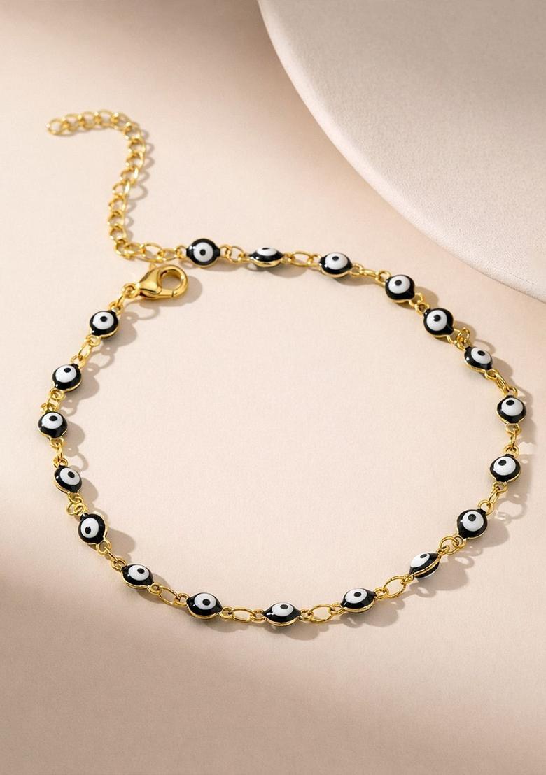 Golden Alloy Anklet - Indya