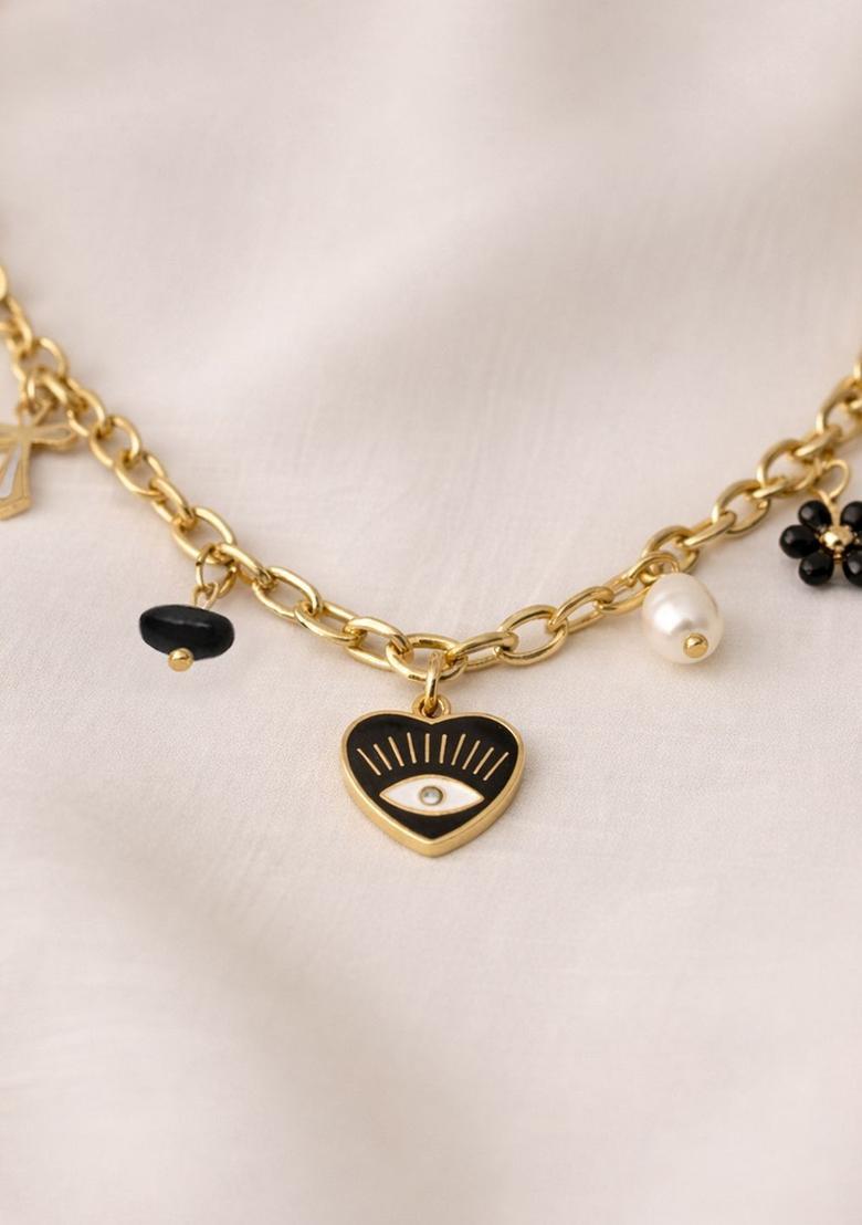 Golden Alloy Pendant - Indya