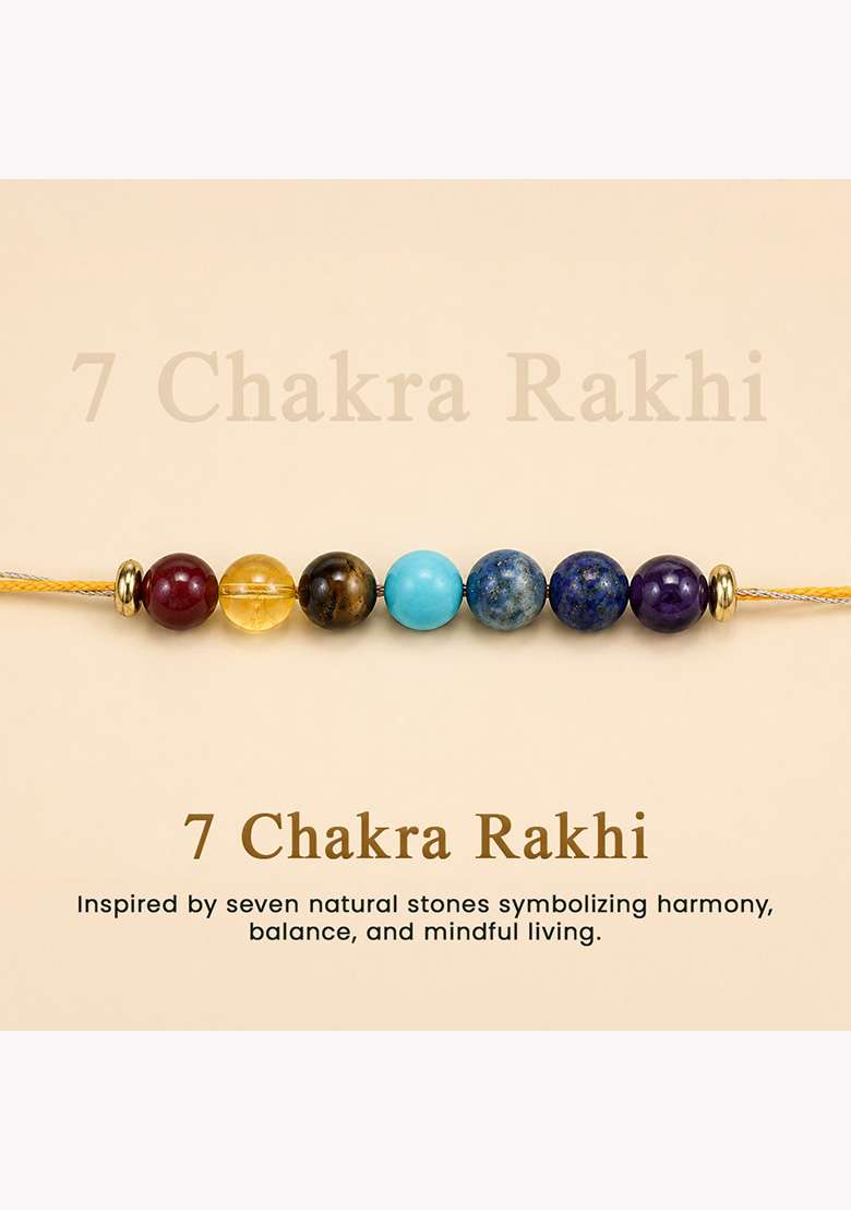 Multicolor Natural Crystal Crystal Rakhi Set Of 2 - Indya