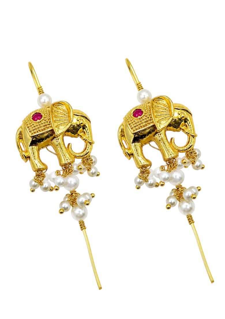 Golden Alloy Ear Cuff - Indya
