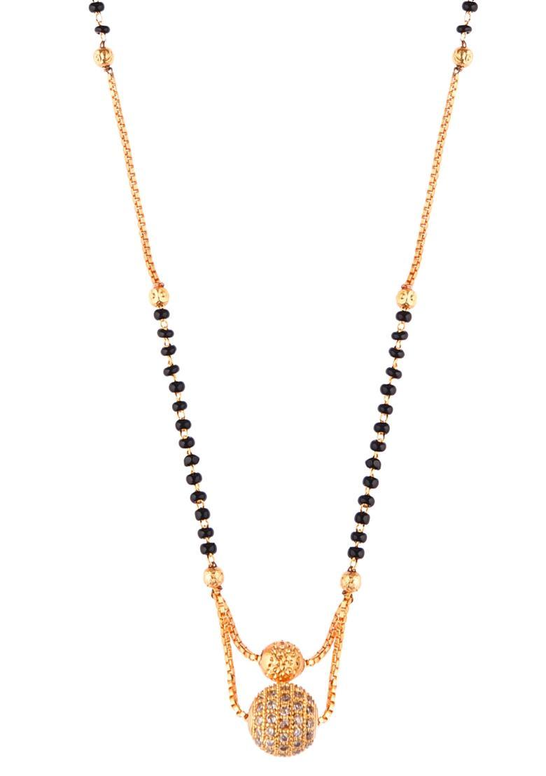 Golden Alloy Mangalsutra Set - Indya