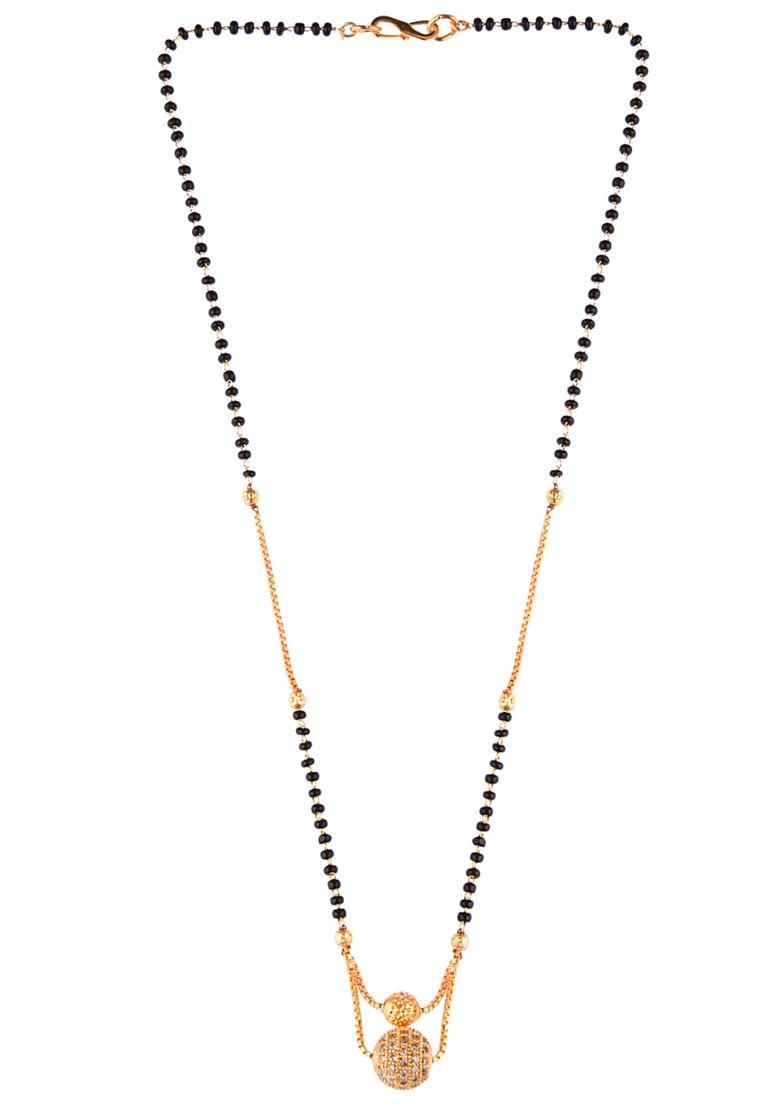 Golden Alloy Mangalsutra Set - Indya
