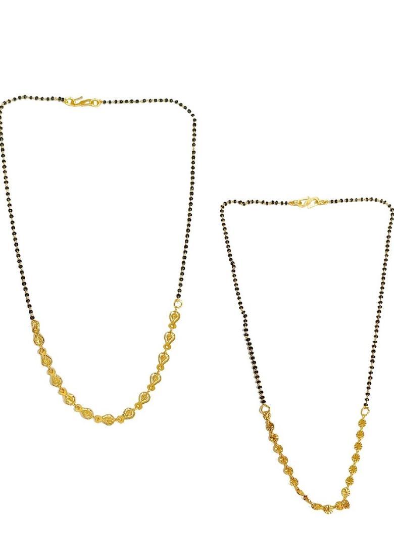 Golden Alloy Mangalsutra Set - Indya