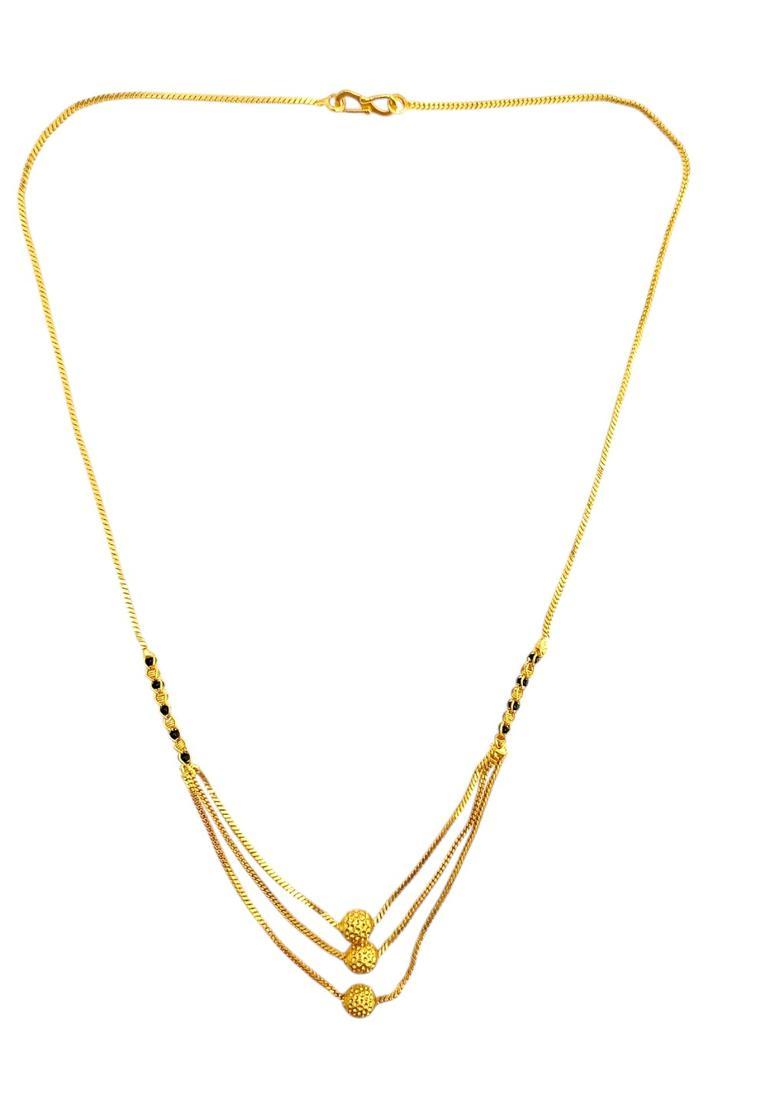 Golden Alloy Mangalsutra Set - Indya