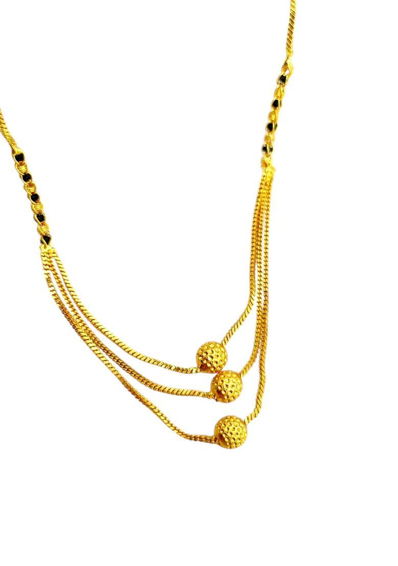 Golden Alloy Mangalsutra Set - Indya
