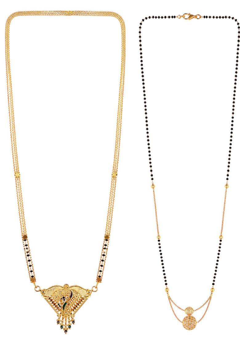 Golden Alloy Mangalsutra Set - Indya