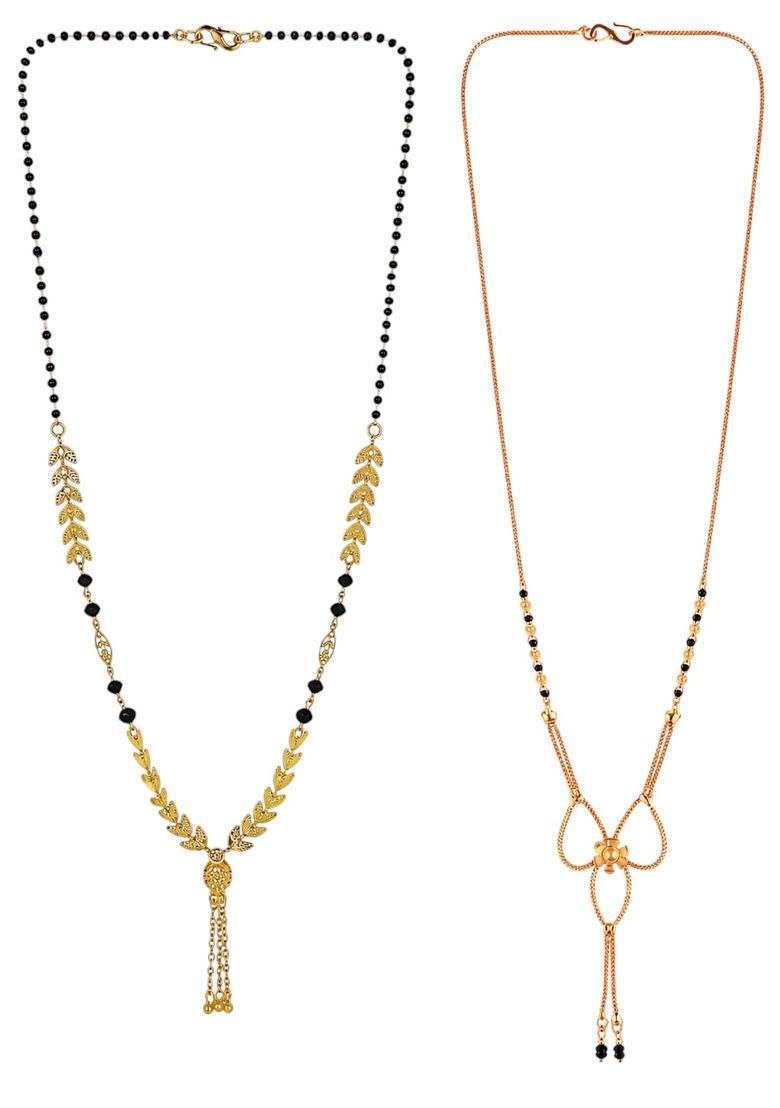 Golden Alloy Mangalsutra Set - Indya