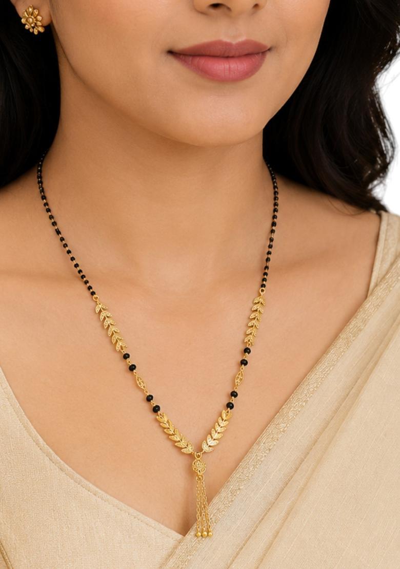 Golden Alloy Mangalsutra Set - Indya