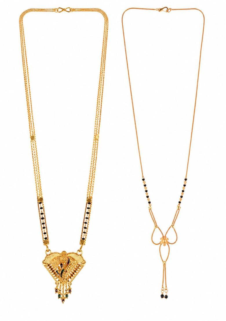 Golden Alloy Mangalsutra Set - Indya