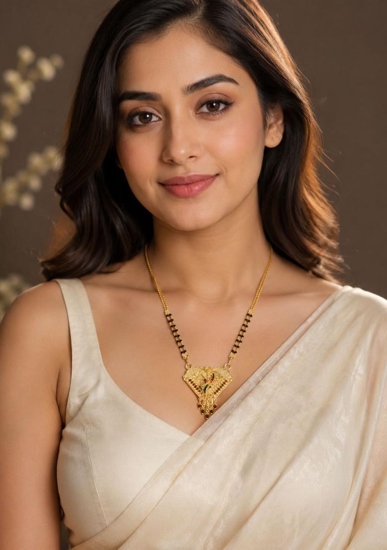 Golden Alloy Mangalsutra Set - Indya