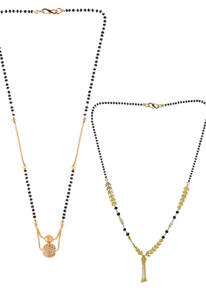 Golden Alloy Mangalsutra Set - Indya