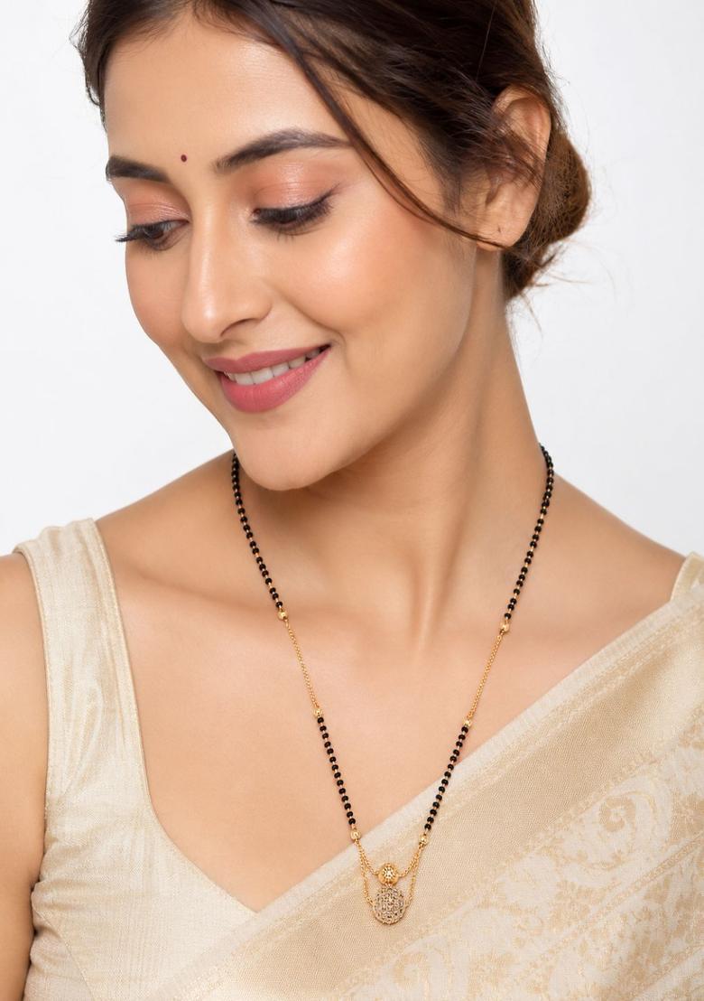 Golden Alloy Mangalsutra Set - Indya