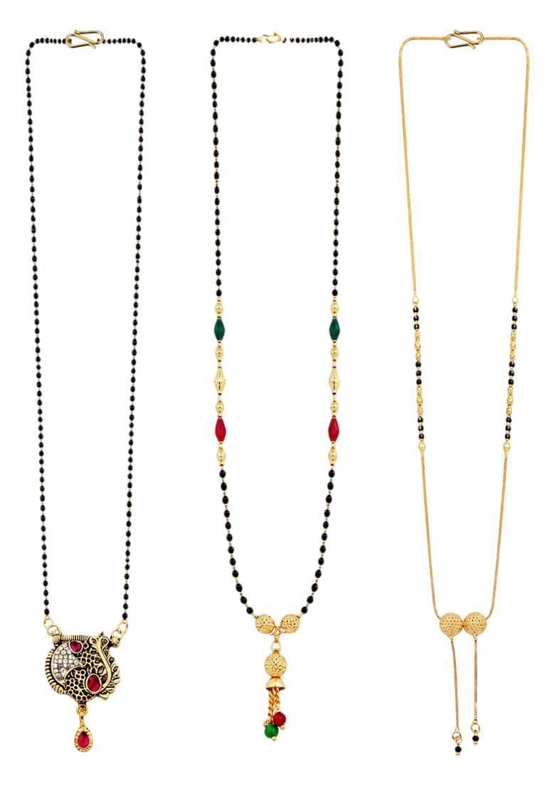 Golden Alloy Mangalsutra Set - Indya