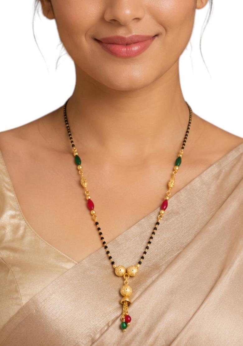 Golden Alloy Mangalsutra Set - Indya