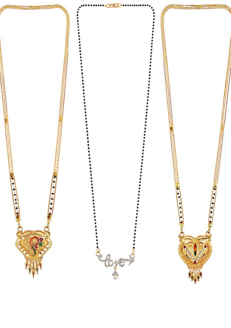 Golden Alloy Mangalsutra Set - Indya
