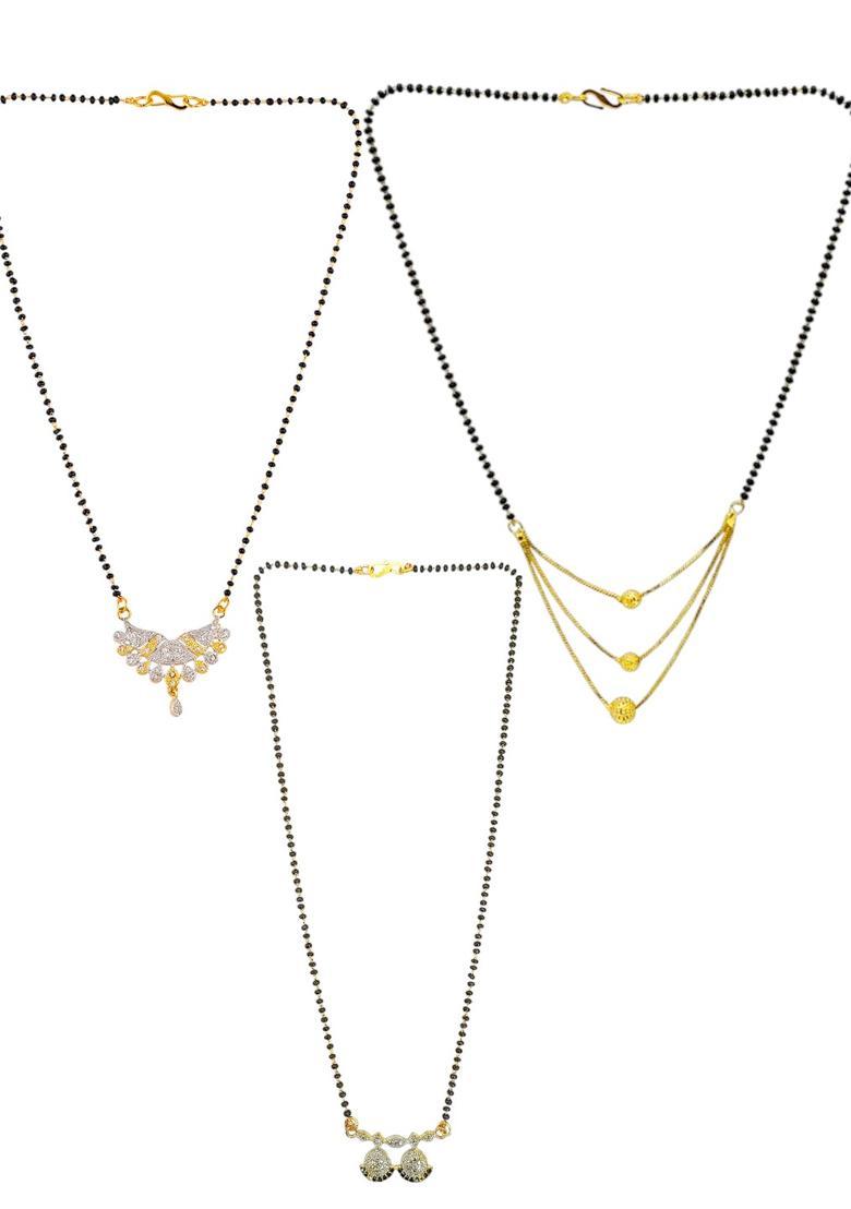 Golden Alloy Mangalsutra Set - Indya