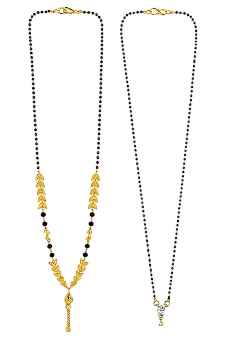 Golden Alloy Mangalsutra Set - Indya