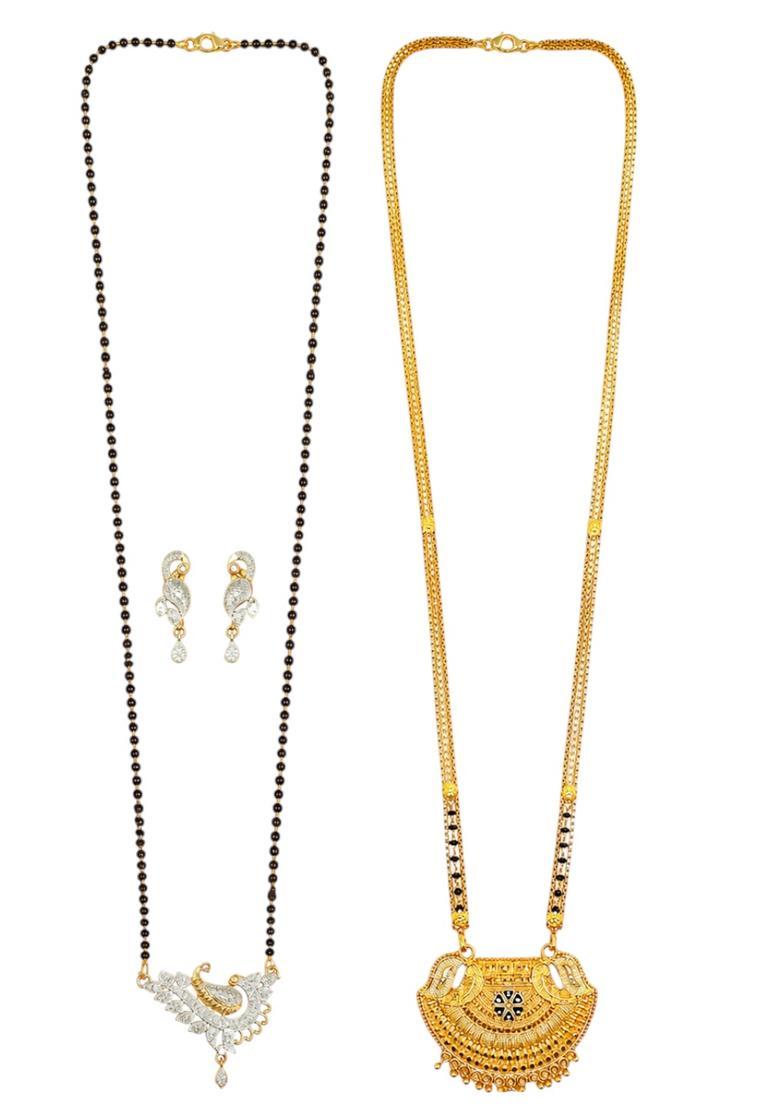 Golden Alloy Mangalsutra Set - Indya