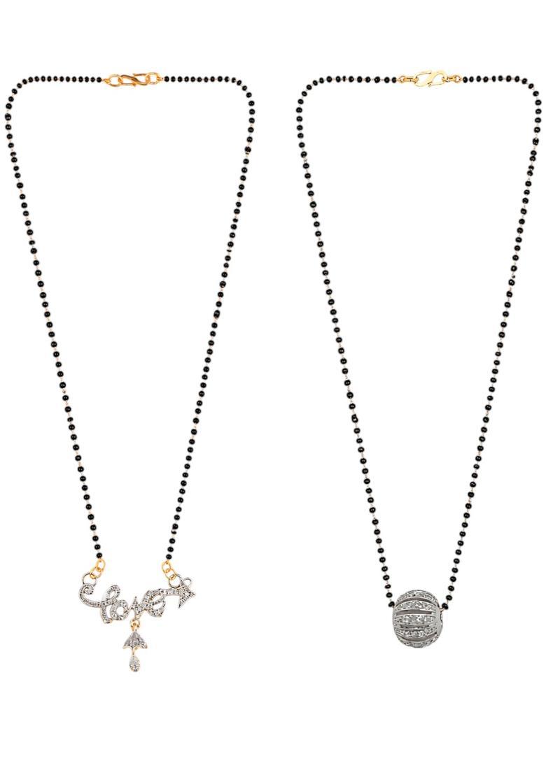 Golden Alloy Mangalsutra Set - Indya
