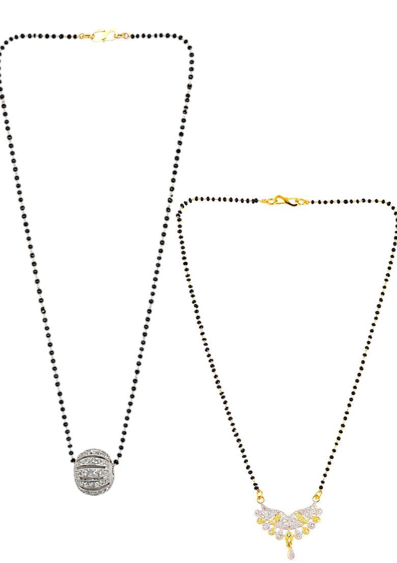 Golden Alloy Mangalsutra Set - Indya