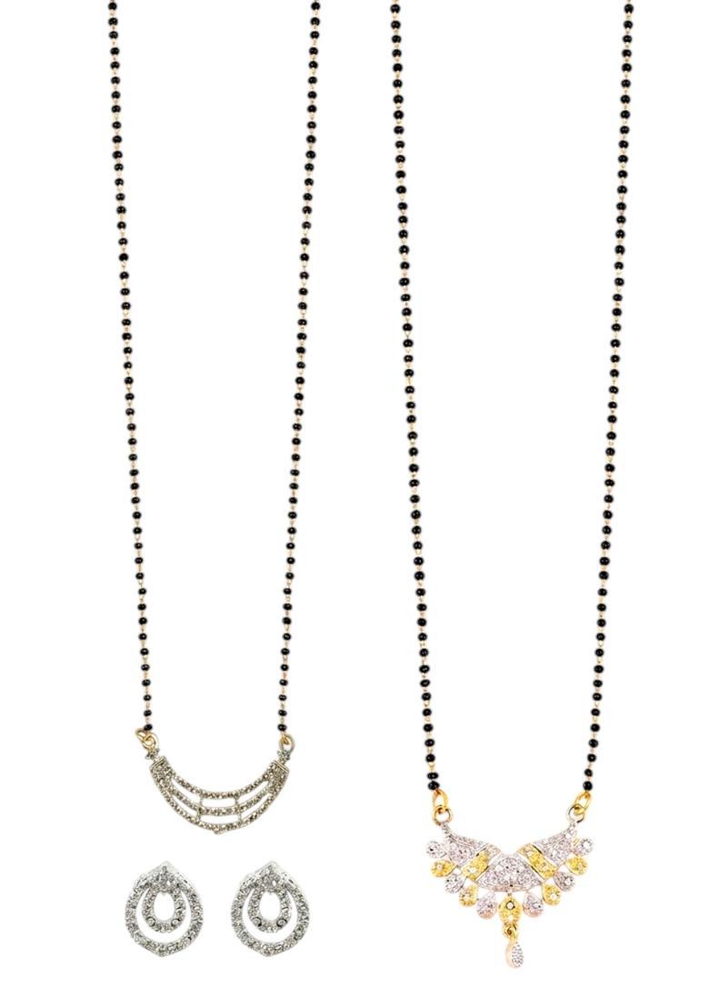 Golden Alloy Mangalsutra Set - Indya