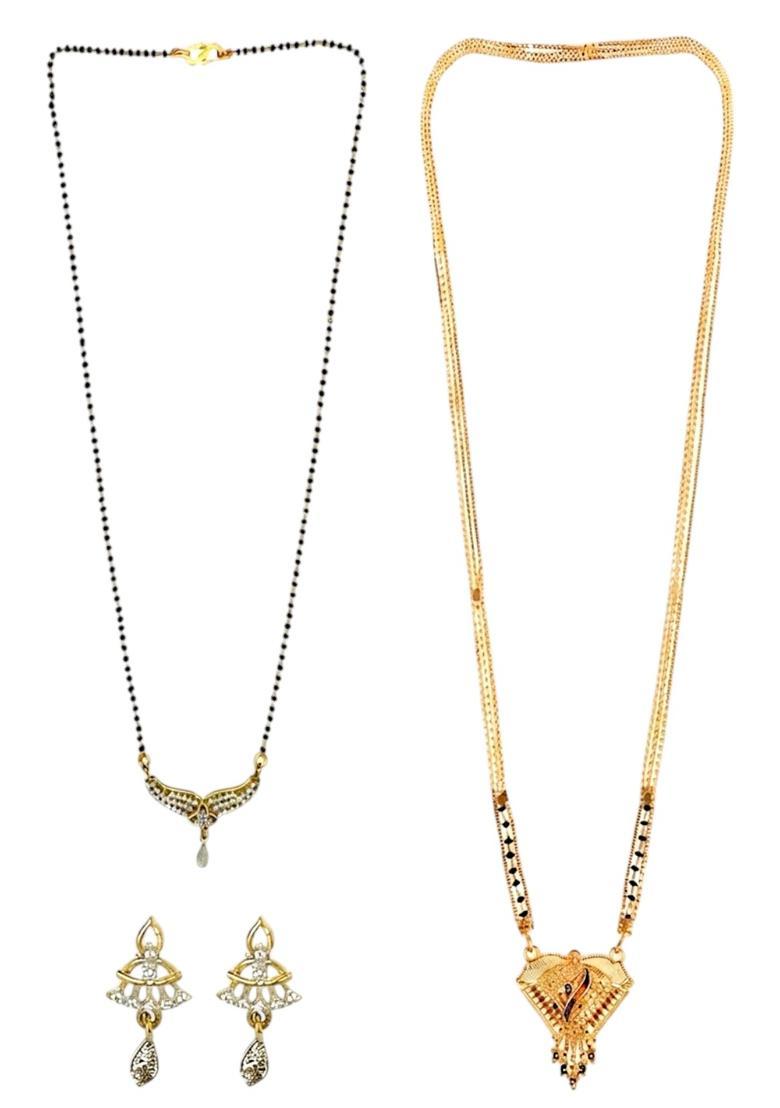Golden Alloy Mangalsutra Set - Indya