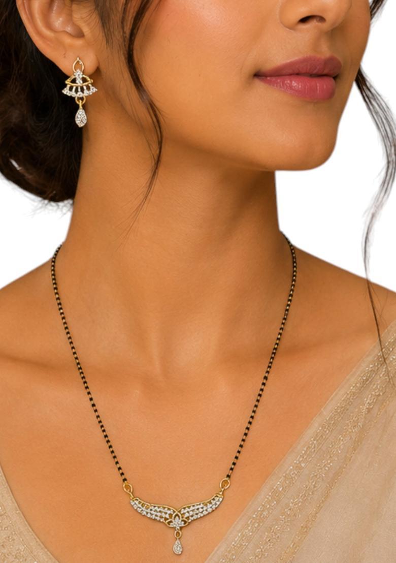 Golden Alloy Mangalsutra Set - Indya