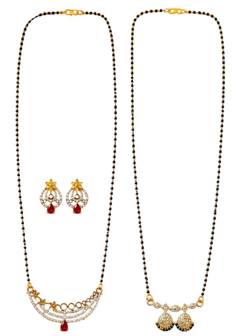 Golden Alloy Mangalsutra Set - Indya