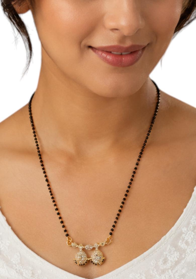 Golden Alloy Mangalsutra Set - Indya