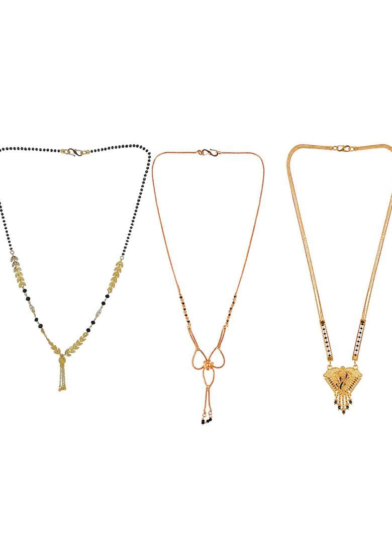 Golden Alloy Mangalsutra Set - Indya