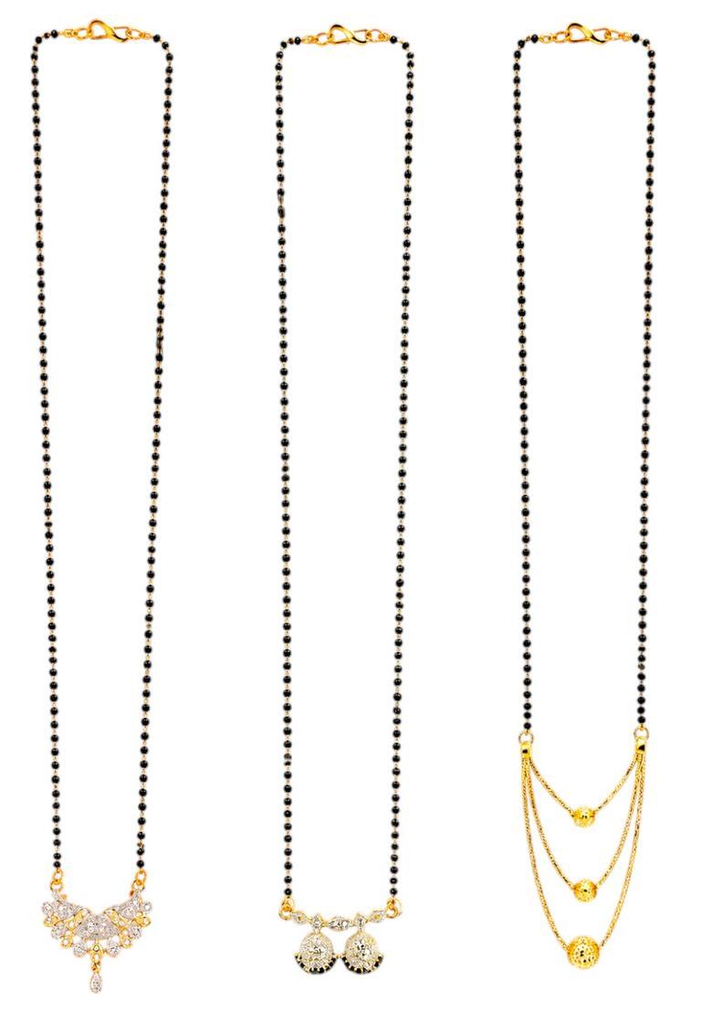 Golden Alloy Mangalsutra Set - Indya