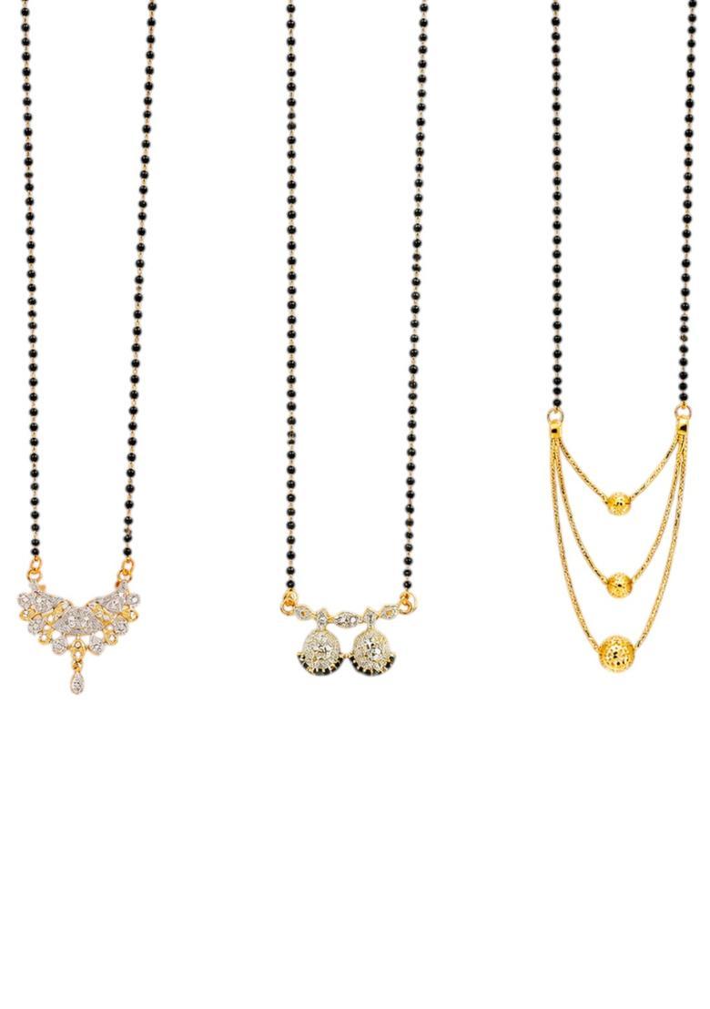 Golden Alloy Mangalsutra Set - Indya