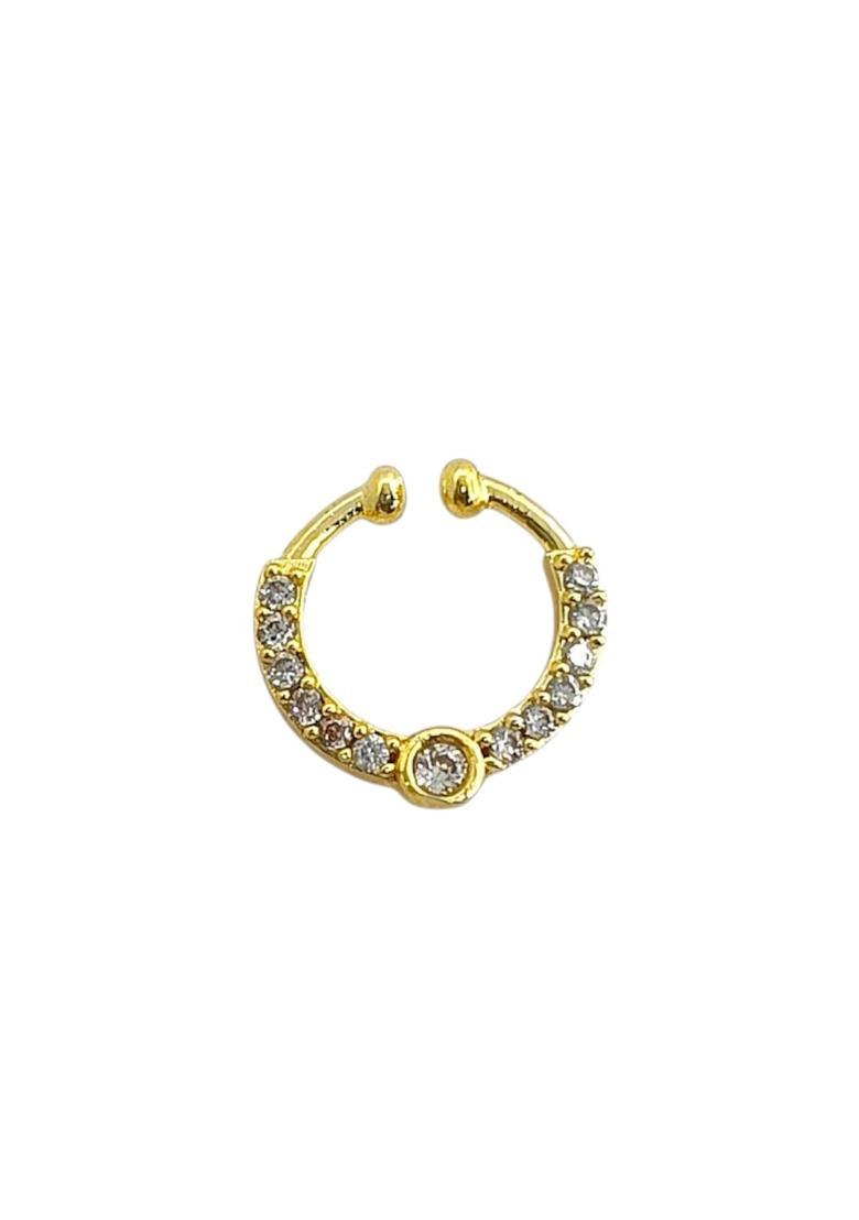 Golden Alloy Nose Ring - Indya